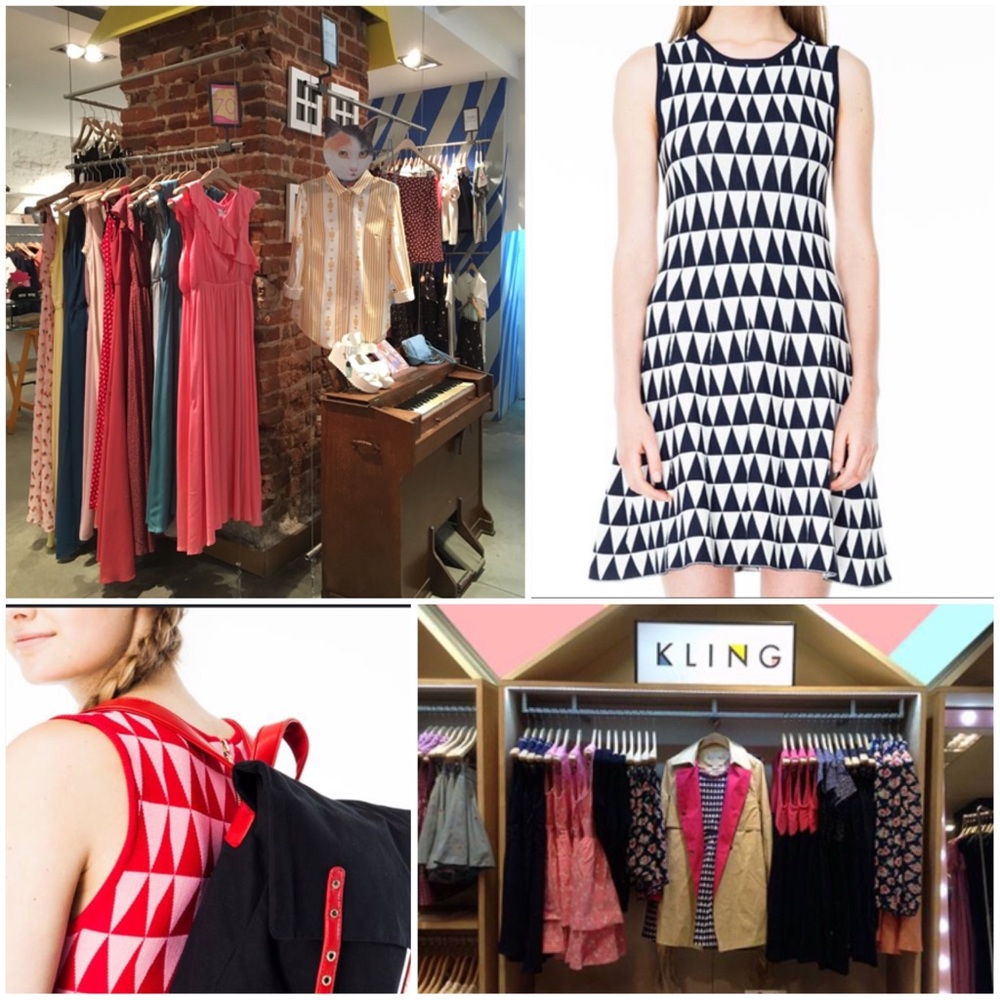 Kling Navy And White Geometric Dress View 6